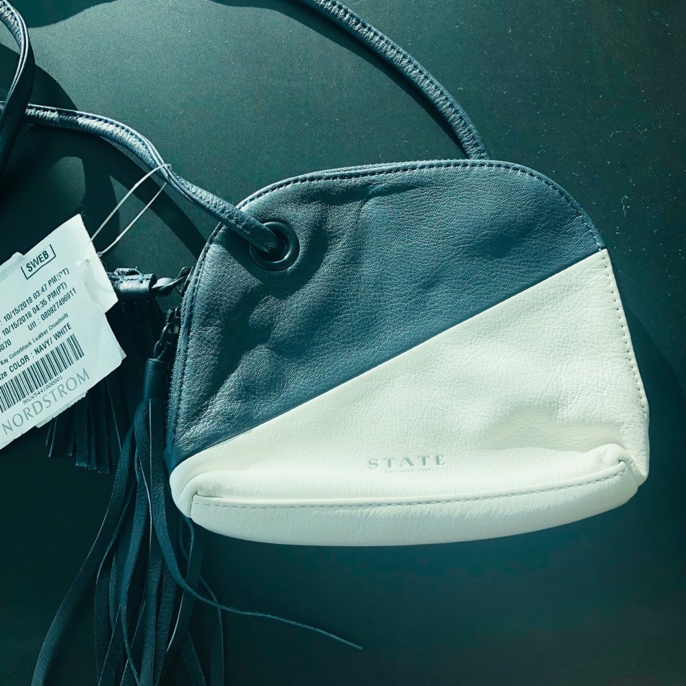 State Navy and White Crossbody